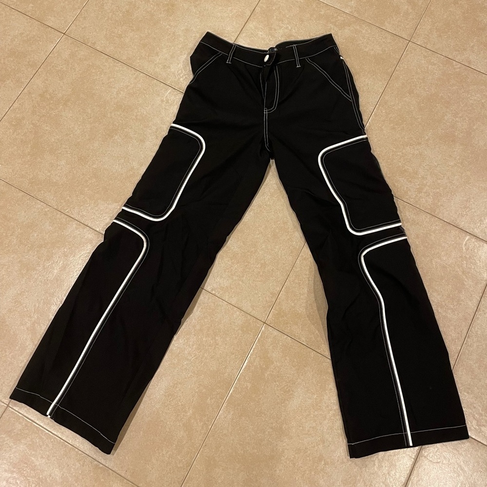 Futuristic Delia’s rave pants.